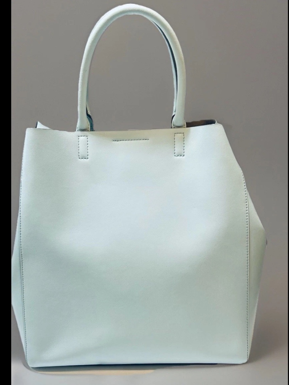 Banana Republic Arctic Blue Leather N/S Caryall Tote Bag North South Large Purse